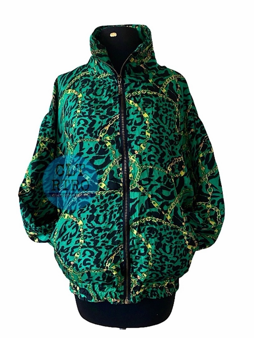 90s vtg Green Silk Bomber Jacket (48)